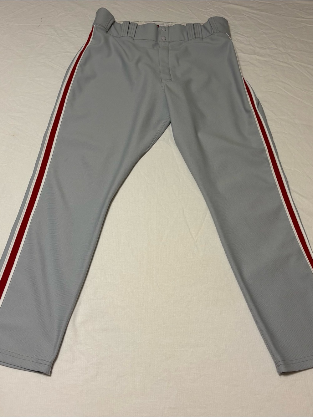 Majestic Authentic Baseball Pants Gray w/ Red/White Side Stripe Size 36-39